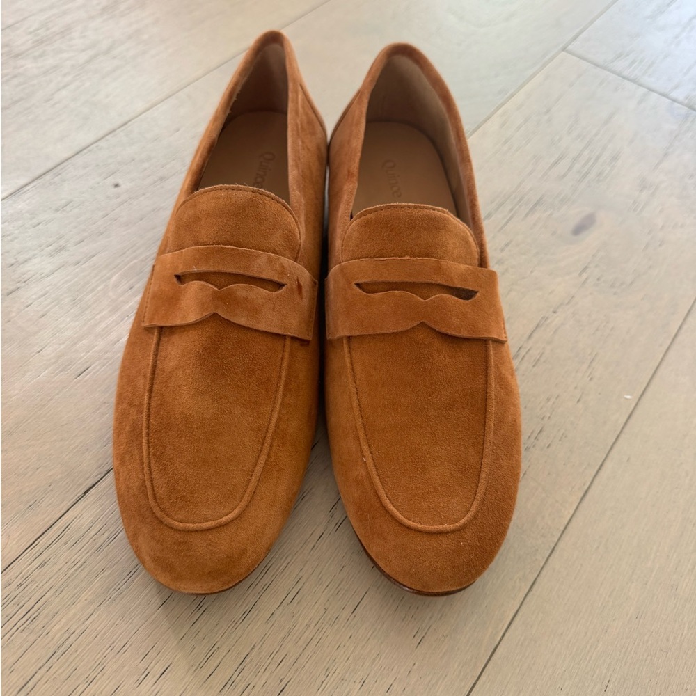 Quince Classic Tan Suede Loafers